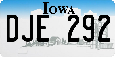 IA license plate DJE292