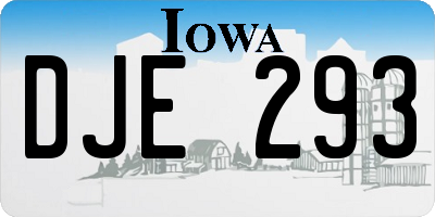 IA license plate DJE293
