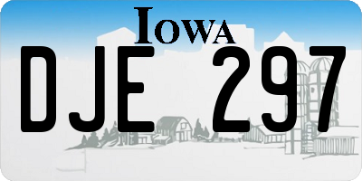 IA license plate DJE297