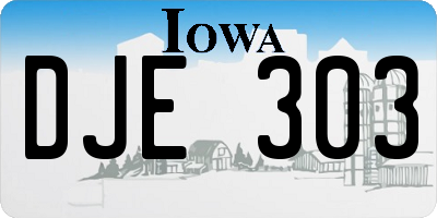 IA license plate DJE303