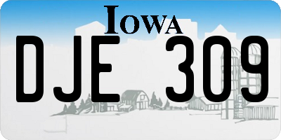 IA license plate DJE309
