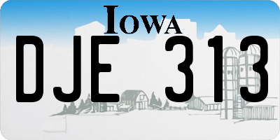 IA license plate DJE313