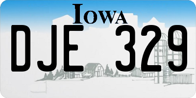 IA license plate DJE329