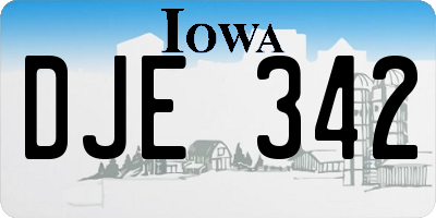 IA license plate DJE342