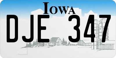 IA license plate DJE347