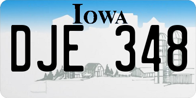 IA license plate DJE348