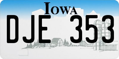 IA license plate DJE353