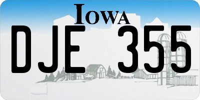 IA license plate DJE355