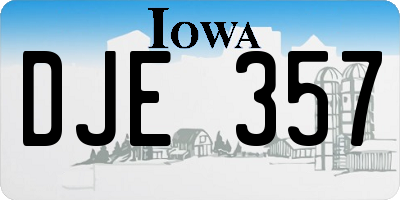 IA license plate DJE357