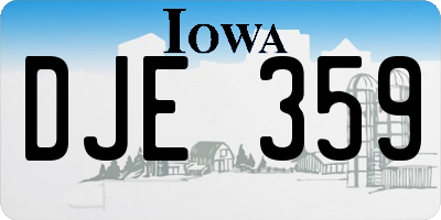 IA license plate DJE359