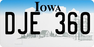 IA license plate DJE360