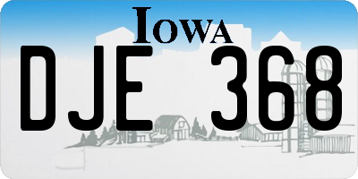 IA license plate DJE368