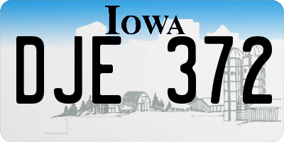 IA license plate DJE372