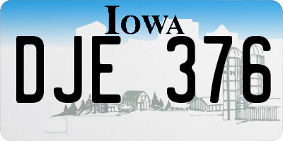 IA license plate DJE376