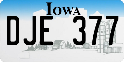 IA license plate DJE377