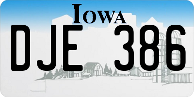 IA license plate DJE386
