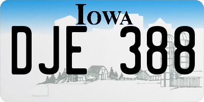 IA license plate DJE388