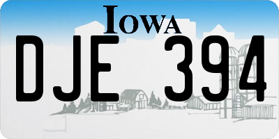 IA license plate DJE394