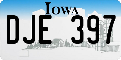 IA license plate DJE397