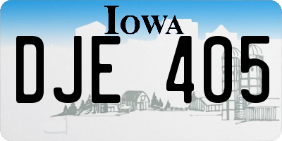 IA license plate DJE405