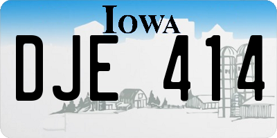 IA license plate DJE414
