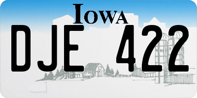 IA license plate DJE422