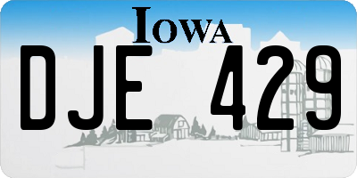 IA license plate DJE429