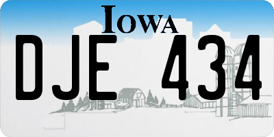 IA license plate DJE434