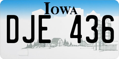 IA license plate DJE436