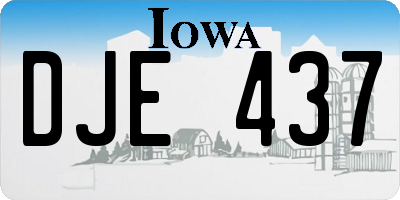 IA license plate DJE437
