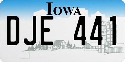 IA license plate DJE441