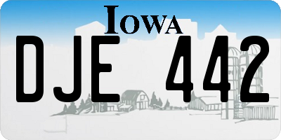 IA license plate DJE442