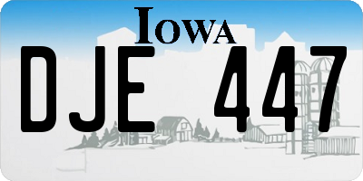 IA license plate DJE447