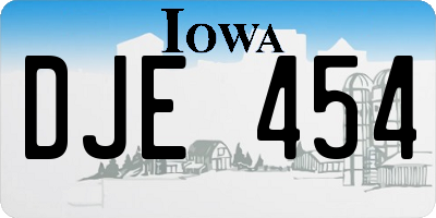 IA license plate DJE454