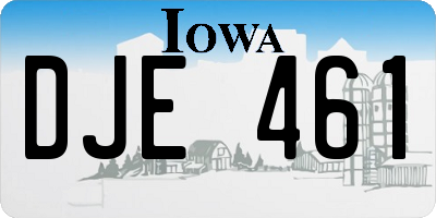 IA license plate DJE461