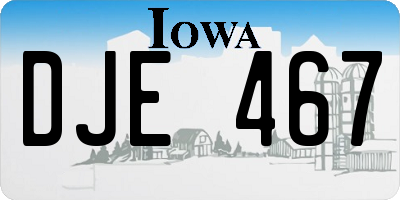 IA license plate DJE467
