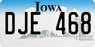 IA license plate DJE468