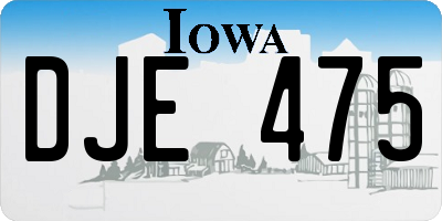 IA license plate DJE475