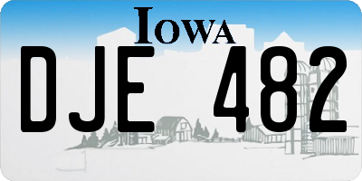 IA license plate DJE482