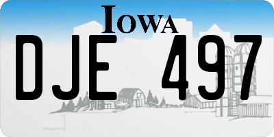 IA license plate DJE497