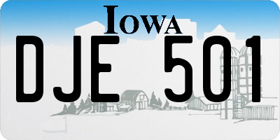IA license plate DJE501