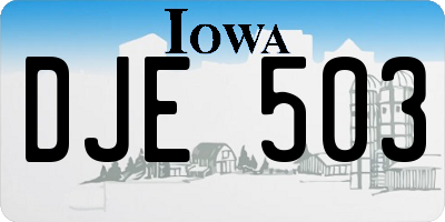 IA license plate DJE503
