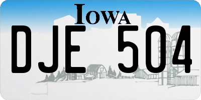 IA license plate DJE504