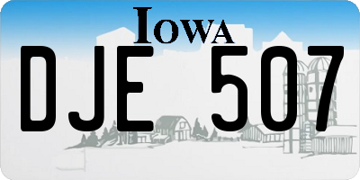 IA license plate DJE507