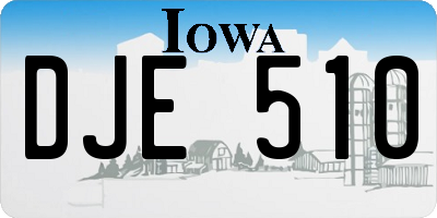 IA license plate DJE510