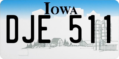 IA license plate DJE511