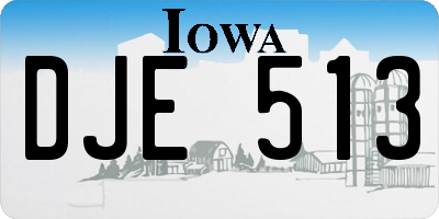 IA license plate DJE513