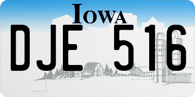 IA license plate DJE516