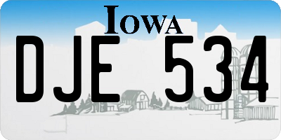IA license plate DJE534