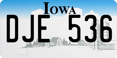 IA license plate DJE536